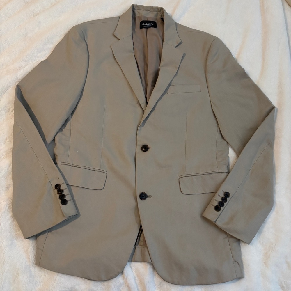 Claiborne Classic Linen Tan Blazer Sportcoat Size 40